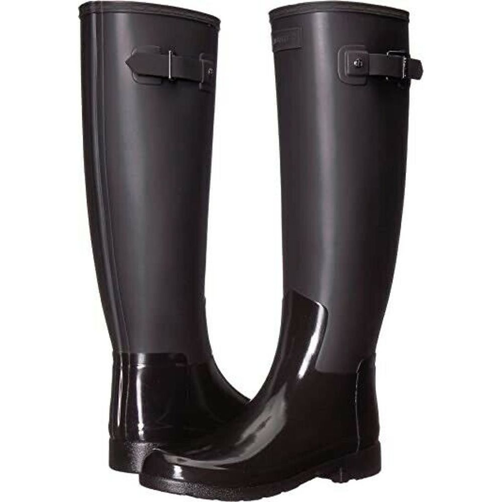 HUNTER Refined Gloss Matte Duo Tall Black Boots